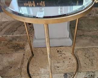 Glass top side table