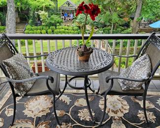 Patio furniture and rug