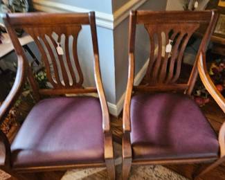 Leather seat side chairs