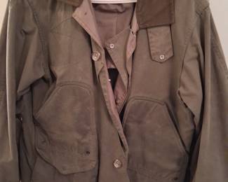Vtg FILSON UPLAND 435 Waterfowl Men's Tin Cloth Waxed Canvas Hunting Jacket sz L