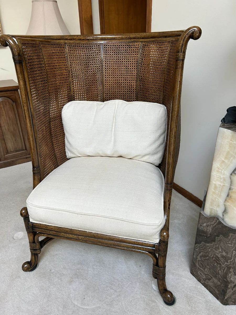 Maitland Smith Style Cane Back Chair