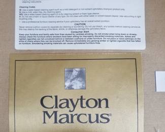 Upholstered wingback armchairs by Clayton Marcus - two available