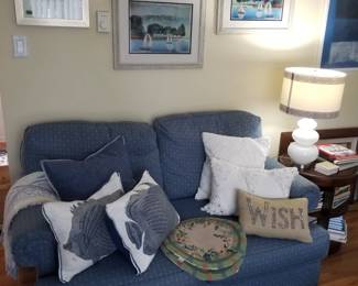 Blue loveseat by Harden Furniture