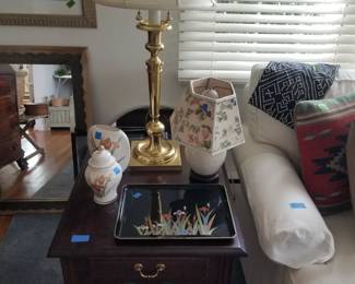 End table; table lamps - two available