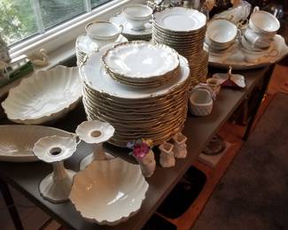 Lenox; handpainted gold trimmed dinnerware
