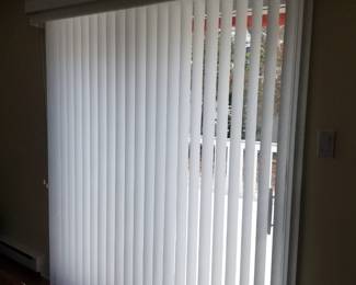 Vertical blinds; sliding glass door
