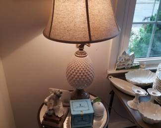 Accent table; table lamp; Lladro