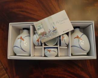 Koransha Orchis Lace Arita Sake Set made of white Porcelain
