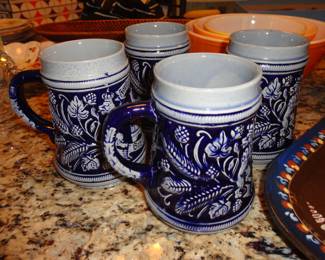 Stoneware Beer Stein known as Bierkrug in German