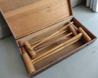 Vintage croquet parts (Balls and Wickets are missing)