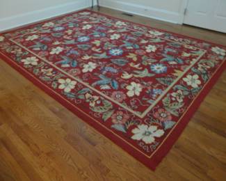 Capel Rug/English Garden 8 x 11 in Carnelian Color/Hand Hook 100% Wool