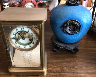 Antique Clock, Asian Wishing Vessel