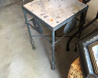 stone top iron table