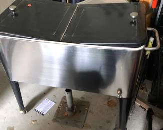 stainless outdoor beverage cooler cart