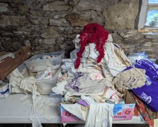 Vintage lace, doilies and lines
