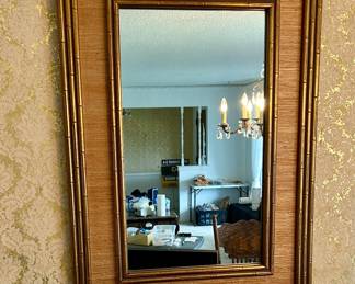 Very nice vintage gold bamboo mirrors