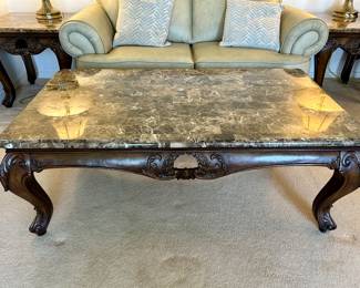 Matching stone top coffee table