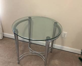 Silver Glass End Table