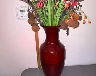 Red Vase with Flowers $18.00