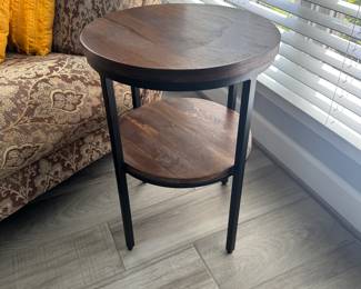 2 Tier Reclaimed Wood Side Table (18"D x 25-1/2"H / Pair)