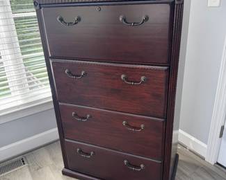 Wood 4 Drawer File Cabinet (34"W x 20"D x 54"H)