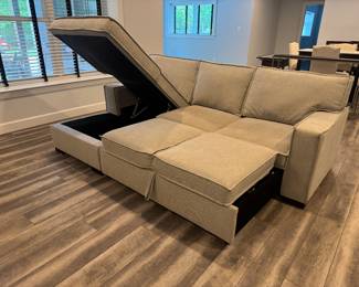 Bob's Playscape 2 Piece Upholstered Pop-Up Sleeper Chaise Sectional (LAF Chaise - 64"W x 29" Back Height / 94"W Total / RAF Loveseat - 36"D)