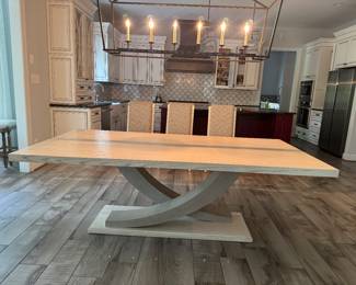 Marge Carson Blonde Rectangular Dining Table (87"L x 46"W x 30"H)