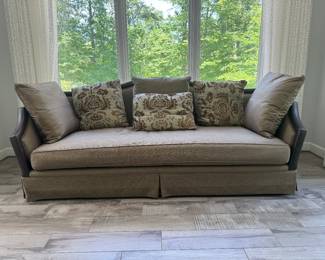 Huntington House Upholstered Leather Arm Lined Sofa (102"W x 48"D x 42" Back Height)