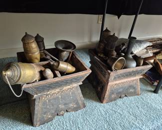 Antique Asian betel boxes