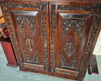 Antique Teak Dry Bar