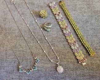 Silver jewelry with gemstones