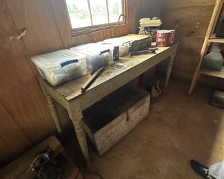 Nice pegged tall work table