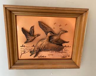 Copper art with ducks