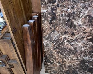 Large granite style dining table -legs removed for easy “ kit style “ transport