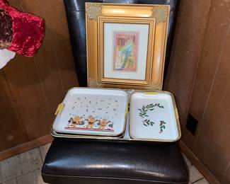 1 of 4 vinyl dining room chairs