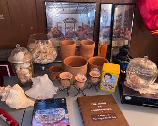 Terra cotta and shells and Jesus in the back row!