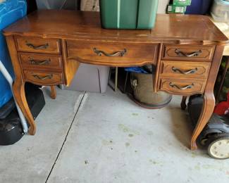 antique sewing desk, empty.