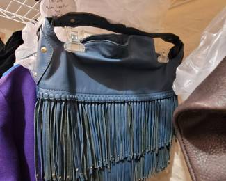 Blue leather fringe purse. Excellent condition, Yummy leather smell. :)