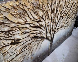 Large Mantle art piece. Easy to hang. Looks heavy, but it's not.