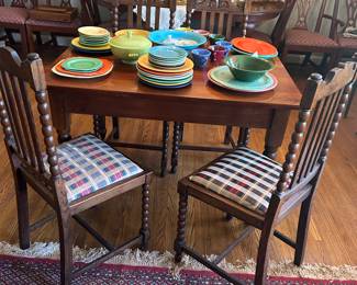 Country Table… I believe Cherry! And 4 Chairs …