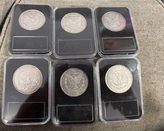 6 Morgan Silver Dollars