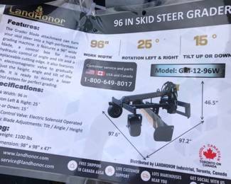 96 SKID STEER HYDRAULIC GRADER BLADE