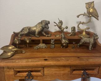 Large Tiger, Unicorn, Brass Owl on Tree, Cowboy Boot, Schnauzer, Lobster, Camels, Sleeping Dog, Squirrel, Rabbit