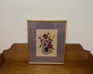 Crewel Embroidery Art from TV Show