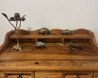 Large Rose, Large Armadillo, Two Small Armadillo, Crawfish