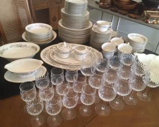 Noritake "Virginia" & Crystal water & wine stemware