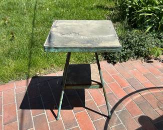 Metal and stone side table