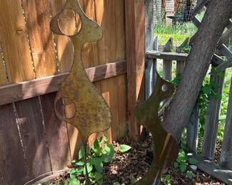 Metal yard art