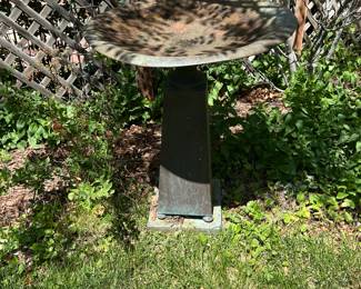 Copper bird bath