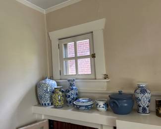 Blue and white pottery
